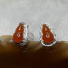 Type A Red Jade Jadeite Hulu 18k White Gold Earrings 1.95g 11.1 by 7.9 by 5.7mm - Huangs Jadeite and Jewelry Pte Ltd