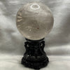 Natural Clear Quartz Crystal Ball Display with Wooden Stand - 2795g Dimensions with Stand: 212 by 204.2 by 136mm Crystal Ball Dimensions: 113.8 by 113.8mm - Huangs Jadeite and Jewelry Pte Ltd