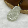 Type A Semi Icy Green Jade Jadeite Guan Yin and Elephant Pendant 4.90g 31.1 by 20.6 by 3.3 mm - Huangs Jadeite and Jewelry Pte Ltd