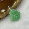 Type A Semi Icy Apple Green Jade Jadeite 18K Gold Clasp Milo Buddha - 2.04g 14.7 by 15.1 by 5.7mm - Huangs Jadeite and Jewelry Pte Ltd