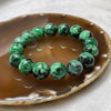 Type A Spicy Green Jade Jadeite Beads Feng Shui Health Bracelet 70.38g 14.1mm/bead 16 beads - Huangs Jadeite and Jewelry Pte Ltd