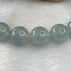 Rare ICY Type A Sky Blue Bracelet 17 Beads 47.57g 11.8mm each - Huangs Jadeite and Jewelry Pte Ltd