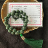 Type A High Grade Old Mine Dark Green Oily Green 32 Beads Jadeite Handplay Bracelet 142.93g 13.7mm Bead - Huangs Jadeite and Jewelry Pte Ltd