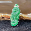Type A Burmese Icy Jade Jadeite Seahorse with 18k gold & diamonds - 4.34g 35.5 by 11.5 by 7.2mm - Huangs Jadeite and Jewelry Pte Ltd