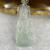 18K White Gold Type A HIGH ICY Colorless Jadeite Guan Yin 3.02g 31.57 by 12.72 by 3.97 with NGI Cert - Huangs Jadeite and Jewelry Pte Ltd