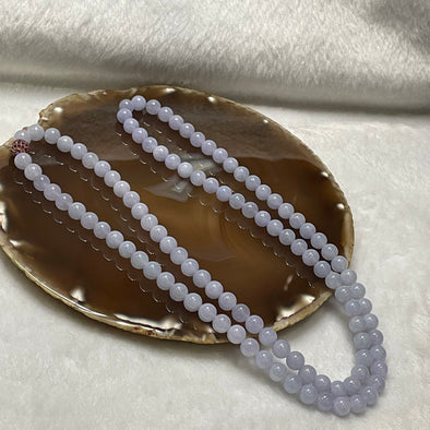 High Quality Type A Lavender Jade Jadeite Necklace 62.17g 6.9mm/bead 108 Beads - Huangs Jadeite and Jewelry Pte Ltd