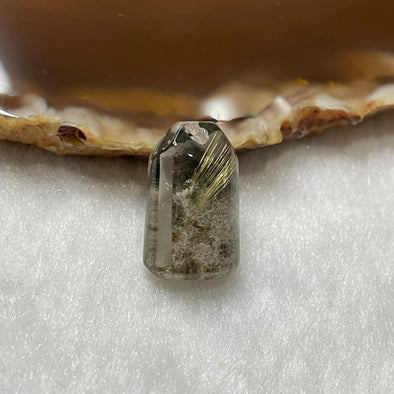 Natural Phantom & Golden Rutilated Quartz 2.8g 18.2 by 11.5 by 7.8mm - Huangs Jadeite and Jewelry Pte Ltd