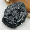 Type A Black Jade Jadeite Guan Yin Good and Evil Pendant 48.01g 50.3by 43.9 by 12.7mm - Huangs Jadeite and Jewelry Pte Ltd