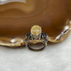Natural Golden Rutilated Quartz 925 Silver Ring US 8 HK 17.5 6.11g 12.0 by 21.4 by 11.4mm - Huangs Jadeite and Jewelry Pte Ltd