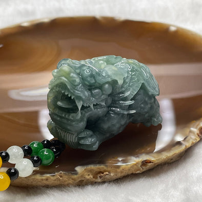 Type A Blueish Green Jade Jadeite Pixiu 64.1g 54.1 by 23.2 by 34.3mm - Huangs Jadeite and Jewelry Pte Ltd