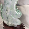 Type A Lavender & Green 仙女 with Wooden Stand Display Piece - 3.38kg Dimensions with Stand - 43 by 27 by 10cm Jade Dimensions - 31 by 22 by 3cm - Huangs Jadeite and Jewelry Pte Ltd