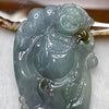 High Quality Type A Lavender, Blueish Green & Yellow Jade Jadeite Milo Laughing Buddha Pendant with NGI Cert - 22.87g 62.8 by 35.6 by 9.0mm - Huangs Jadeite and Jewelry Pte Ltd