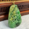18k Yellow Gold High Quality Translucent Type A Light Green with Green, Dark Blueish Green and Russet Patches Jade Jadeite Shan Shui Pendant with NGI Cert for Benefactor Luck 231.82 cts 63.65 by 43.42 by 10.22mm - Huangs Jadeite and Jewelry Pte Ltd