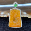 Type A Burmese Icy Yellow Jade Jadeite Scenic Piece Shan Shui 18k gold & diamonds - 6.46g 36.1 by 18.8 by 6.8mm - Huangs Jadeite and Jewelry Pte Ltd