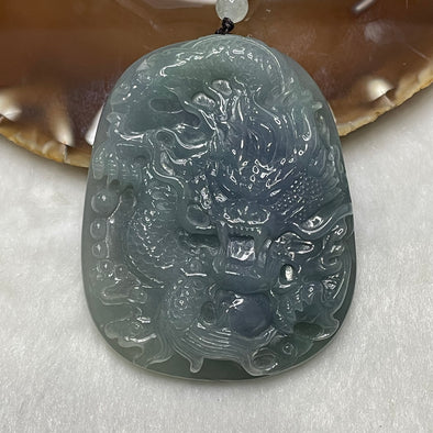 18K / 750 Gold NGI Certified Rare Semi Icy Intense Lavender Jade Jadeite Dragon 85.73g 68.8 by 54.1 by 12.8mm - Huangs Jadeite and Jewelry Pte Ltd
