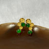 Type A Green Jade Jadeite Flower Pair of Earrings with 18K Gold - 1.53g 3.5 by 3.5 by 2.9mm - Huangs Jadeite and Jewelry Pte Ltd
