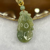 Grand Master Certified Type A Semi Icy Green and Yellow Jade Jadeite Hulu Pendant - 16.58g 42.6 by 24.1 by 13.1mm - Huangs Jadeite and Jewelry Pte Ltd