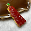 Rare High Quality Type A Red Jade Jadeite Guan Gong 18k Yellow Gold with NGI Cert 9.57g 51.8 by 20.6 by 6.9mm - Huangs Jadeite and Jewelry Pte Ltd