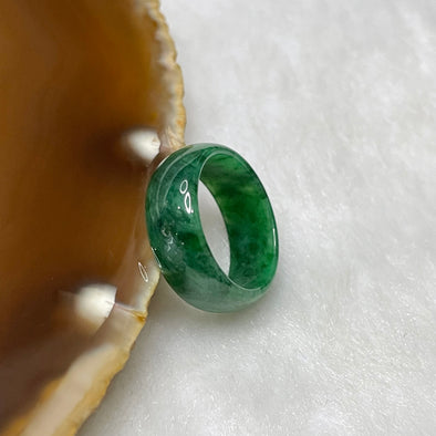 Type A Spicy Green Jade Jadeite Ring 1.6g US3.25 HK6.5 Inner Diameter 14.4mm Thickness 6.3 by 2.1mm - Huangs Jadeite and Jewelry Pte Ltd