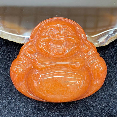Type A Burmese Red Jade Jadeite Milo Buddha - 50.05g 51.3 by 57.9 by 12.6mm - Huangs Jadeite and Jewelry Pte Ltd