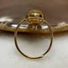 Natural Golden Rutilated Quartz 925 Silver Ring Size Adjustable 2.60g 14.5 by 9.9 by 5.2mm - Huangs Jadeite and Jewelry Pte Ltd