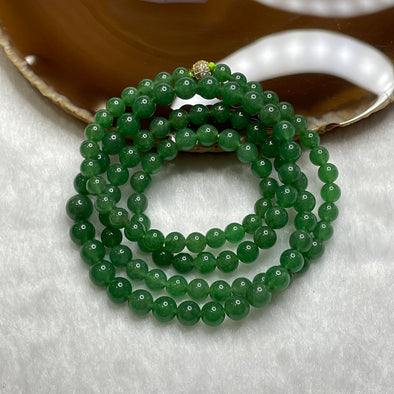 Rare High End Type A Yang Green Jade Jadeite Necklace 38.35g 5.1-7.3mm/bead 108 beads - Huangs Jadeite and Jewelry Pte Ltd