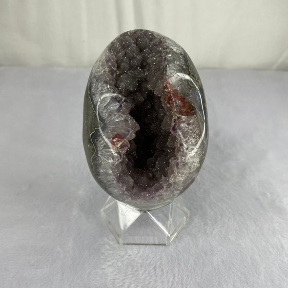 Natural Amethyst Dragon Egg Display with Stand - 631.9g 71.5 by 70.5 by 102.2mm - Huangs Jadeite and Jewelry Pte Ltd
