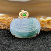 Type A Burmese Lavender Jade Jadeite Ruyi 18k gold pendant - 4.17g 20.8 by 13.2 by 6.4mm - Huangs Jadeite and Jewelry Pte Ltd