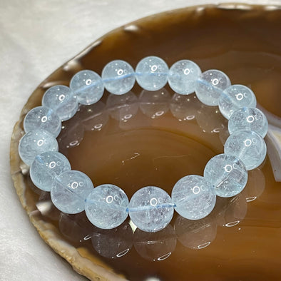 Natural Aquamarine Crystal Bracelet 43.17g 12.2mm/bead 17 beads - Huangs Jadeite and Jewelry Pte Ltd