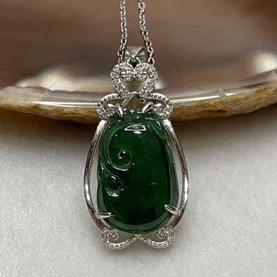 Type A Green Omphacite Jade Jadeite Ruyi - 3.10g 34.4 by 15.6 by 5.3mm - Huangs Jadeite and Jewelry Pte Ltd