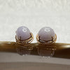 Type A Lavender Jade Jadeite Earrings 18k Rose Gold 2.74g 11.3 by 10.0 by 7.1mm - Huangs Jadeite and Jewelry Pte Ltd