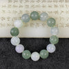 Type A Icy Light & Dark Green Jade Jadeite Bracelet - 50.76g 12.6mm/bead 14 beads - Huangs Jadeite and Jewelry Pte Ltd