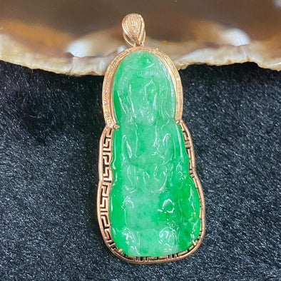 Type A Burmese Jade Jadeite 18k Rose Gold Guan Yin - 5.81g 49.8 by 21.4 by 6.6mm - Huangs Jadeite and Jewelry Pte Ltd