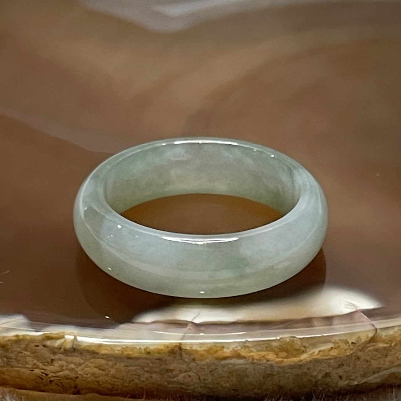 Type A Light Green Jade Jadeite Ring - 3.45g US 9 HK 20 Inner Diameter 19.2mm Thickness 6.2 by 3.2mm - Huangs Jadeite and Jewelry Pte Ltd