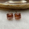 Natural Copper Rutilated Quartz 铜发晶 925 Silver Earrings 0.98g 7.1 by 7.2 by 3.4mm - Huangs Jadeite and Jewelry Pte Ltd