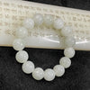 Type A Icy Faint Green Jade Jadeite Beads Bracelet - 66.66g 13.7mm/bead 15 beads - Huangs Jadeite and Jewelry Pte Ltd