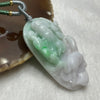 Type A Green & White Jade Jadeite Cai Sheng Ye with Goat Necklace - 42.3g 57.2 by 34.8 by 11.1mm - Huangs Jadeite and Jewelry Pte Ltd