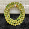 Type A Burmese Yellow With Green Jade Jadeite Necklace - 68.45g 7.5mm/ bead 102 beads - Huangs Jadeite and Jewelry Pte Ltd