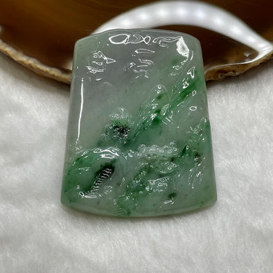 Type A Semi Icy Shan Shui Jade Jadeite 42.86g 56.4 by 44.5 by 7.8mm - Huangs Jadeite and Jewelry Pte Ltd