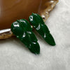 Type A Full Green Jade Jadeite Pair of Leaf for setting 5.58g 39.2 by 19.6 by 2.2mm - Huangs Jadeite and Jewelry Pte Ltd