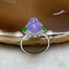 RARE Type A Semi Icy Lavender & Green Jade Jadeite Pixiu Ring 18k White gold & diamonds with NGI Cert 3.85g Dimensions of Pixiu 10.9 by 8.8 by 4.8mm US6 HK13 Inner Diameter 16.9mm - Huangs Jadeite and Jewelry Pte Ltd