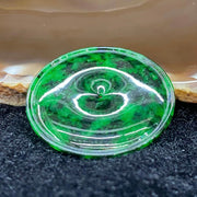Type A Burmese Spicy Green Jade Jadeite Ping An Kou - 5.36g 33.2 by 1.2mm - Huangs Jadeite and Jewelry Pte Ltd