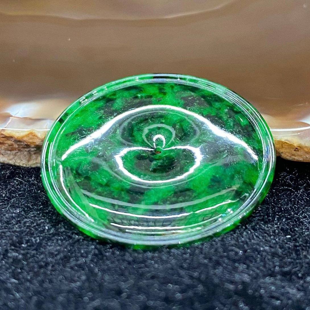 Type A Burmese Spicy Green Jade Jadeite Ping An Kou - 5.36g 33.2 by 1.2mm - Huangs Jadeite and Jewelry Pte Ltd