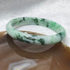 Type A Light Green with Green Patches Jade Jadeite Bangle - 35.02g Inner Diameter 56.8mm Thickness 9.9 by 6.8mm - Huangs Jadeite and Jewelry Pte Ltd