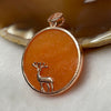 Type A Red Jade Jadiete Deer 925 Sliver Pendant 10.37g 37.1 by 28.6 by 5.3mm - Huangs Jadeite and Jewelry Pte Ltd