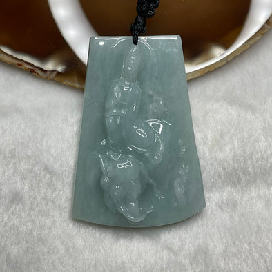 Type A Light Green Jade Jadeite Guan Yin & Elephant 65.03g 69.3 by 49.4 by 11.4mm - Huangs Jadeite and Jewelry Pte Ltd