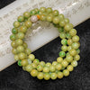 Type A Burmese Yellow With Green Jade Jadeite Necklace - 68.45g 7.5mm/ bead 102 beads - Huangs Jadeite and Jewelry Pte Ltd