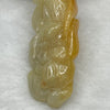 Type A Semi Icy Yellow Jade Jadeite Nine Tail Fox Necklace - 22g 65.3 x 20 x 9.3mm - Huangs Jadeite and Jewelry Pte Ltd