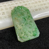 High Quality Type A Spicy Green Jade Jadeite Dragon Phoenix Pendant - 47.87g 69.3 by 42.3 by 9.4mm - Huangs Jadeite and Jewelry Pte Ltd