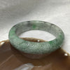 Type A Grey & Green Patches Ruyi Jade Jadeite Bangle - 76.71g Inner Diameter 58.0mm Thickness 14.7 by 9.1mm - Huangs Jadeite and Jewelry Pte Ltd